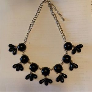 Glossy‎ Black Bauble Statement Necklace